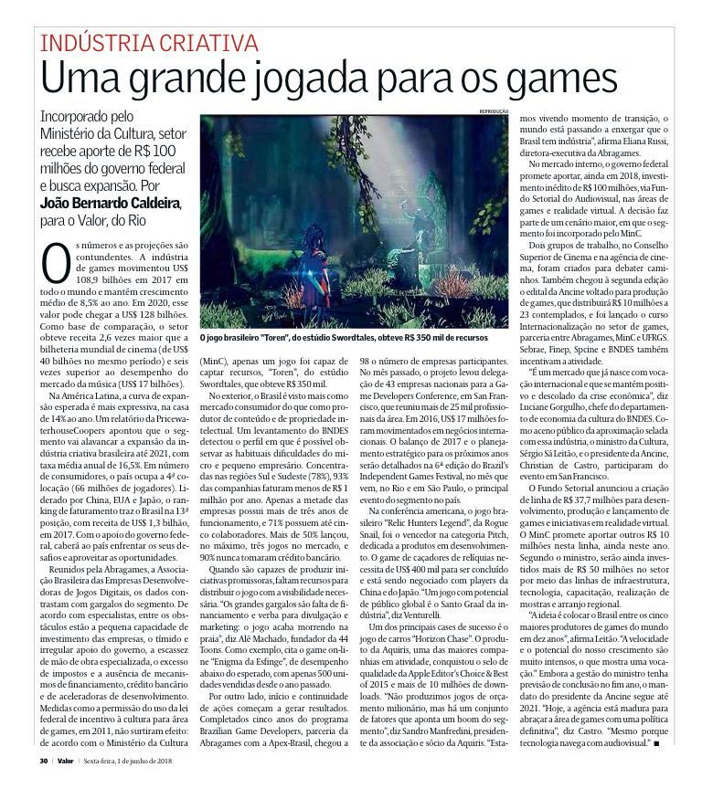 Ind stria criativa uma tima jogada para os games Escola Brasileira 