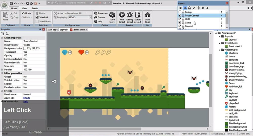 Como criar um jogo de plataforma 2d estilo Pixel art no Construt 3