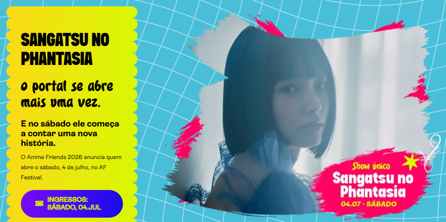 Sangatsu no Phantasia abre o sábado do AF Festival 2026 no Anime Friends